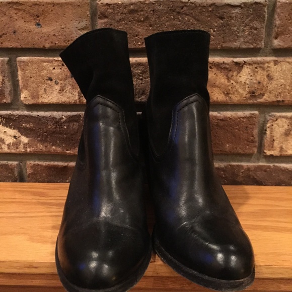 Size 6.5 Black Leather/Suede Frye Booties - Picture 2 of 5